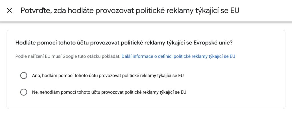 Google a politická reklama v EU
