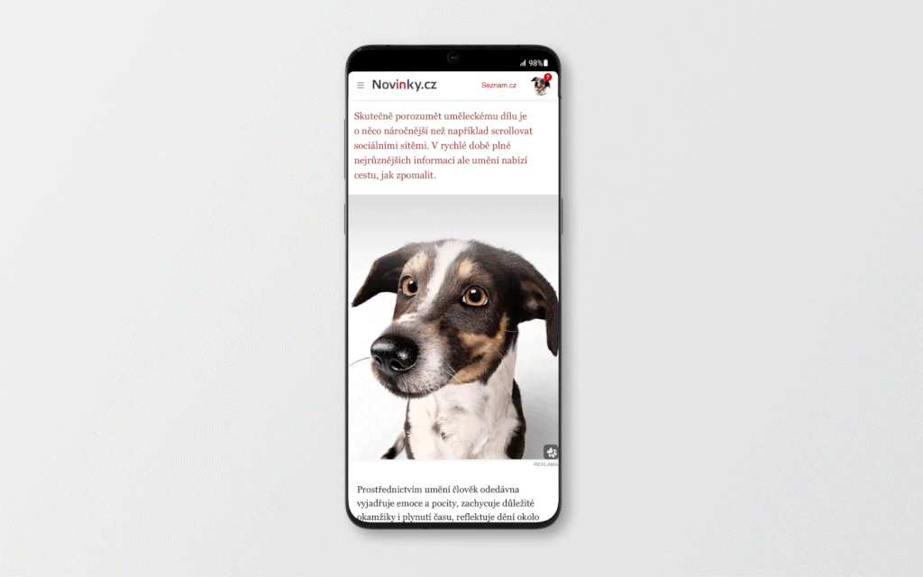 Ukázka formátu Interscroller v Seznam Sklik