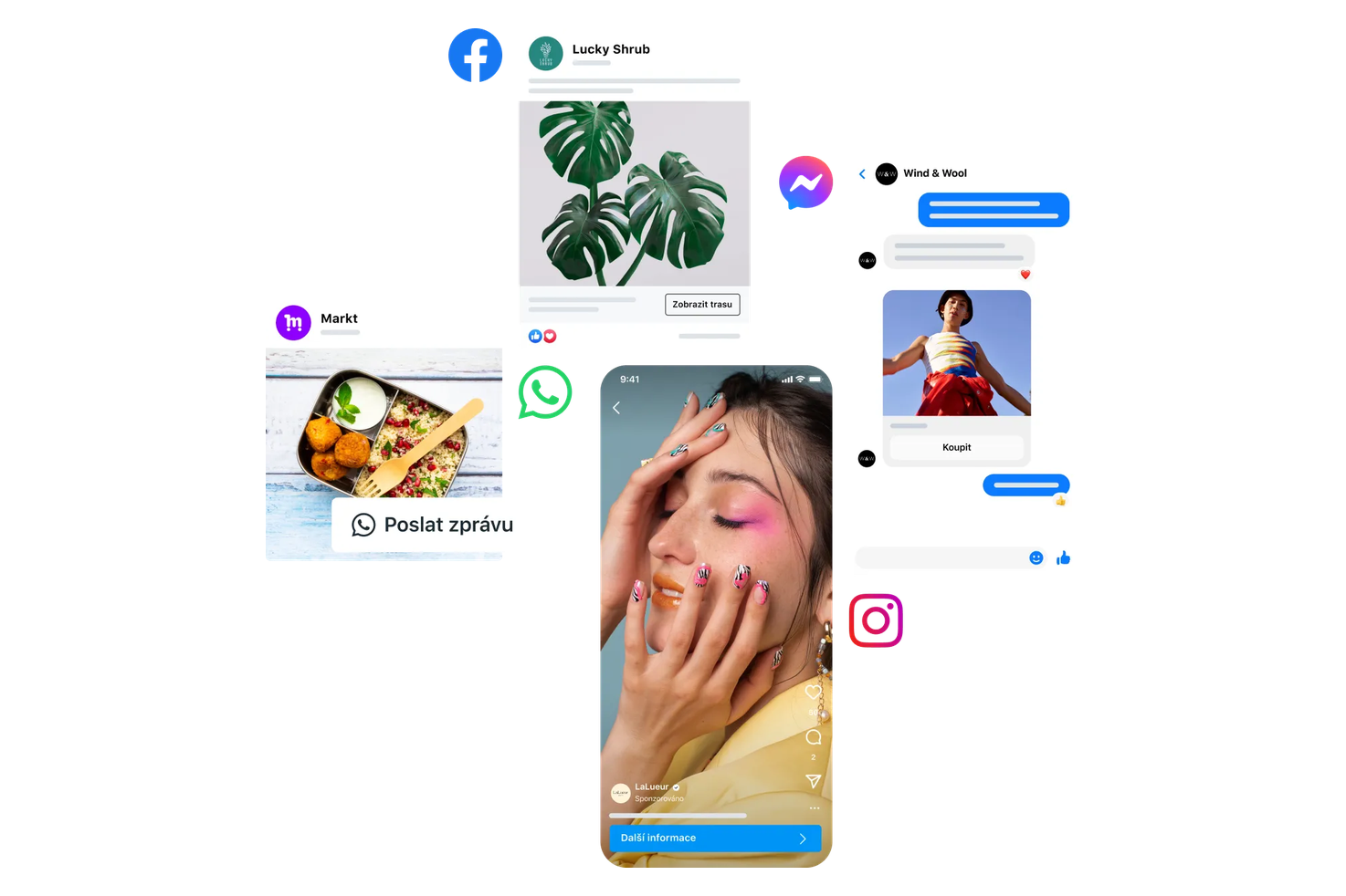 Umístění reklamy v Meta Ads: Facebook, Instagram, Messenger a WhatsApp
